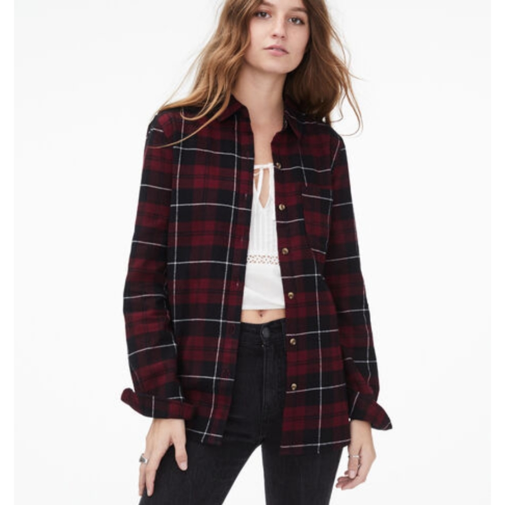 NWT Aeropostale Button Plaid XS Long Sleeve Shirt